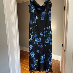 Vintage FMX & Co Speghetti Strap Black Floral Summer Dress